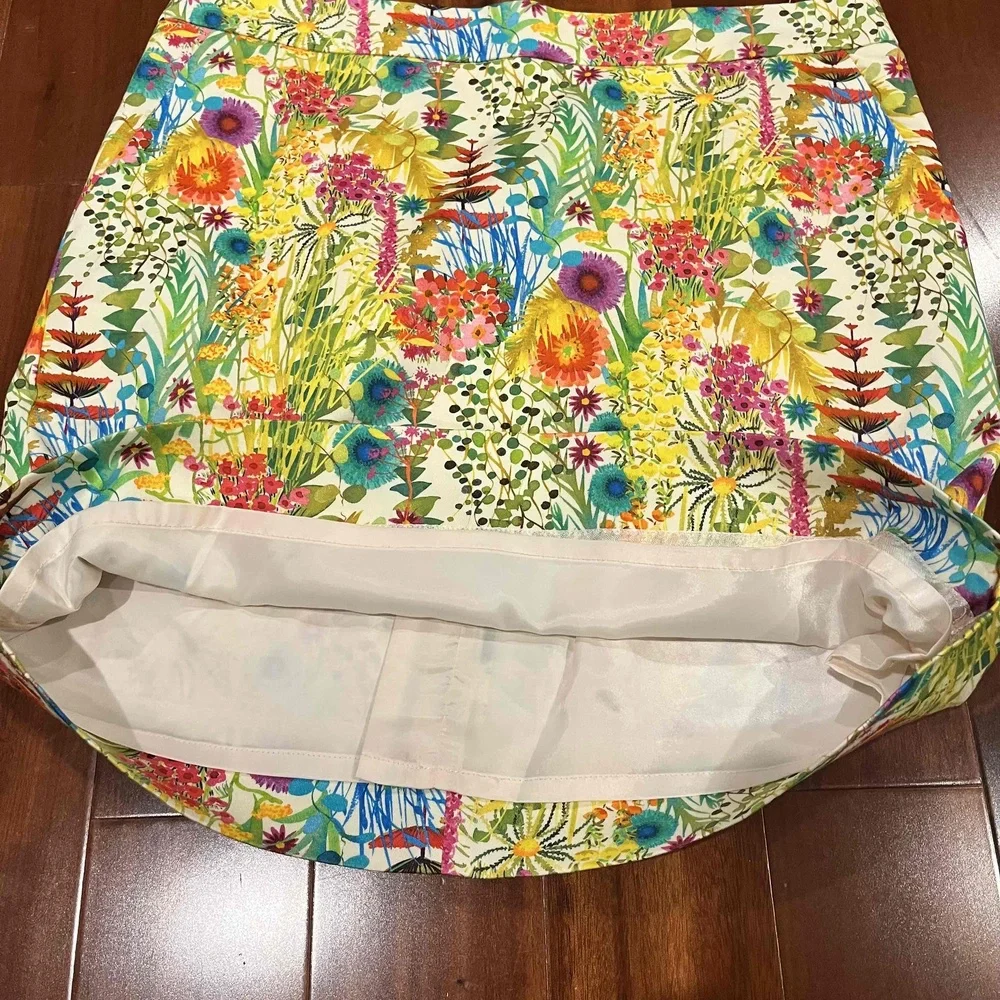 J.Crew Liberty Art Fabric Skirt Yellow Multicolor Floral Pattern Mini‎ Size 0